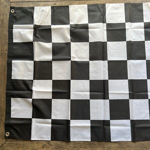 Vans Family checkered flag. Black and white with red Vans logo. NWT